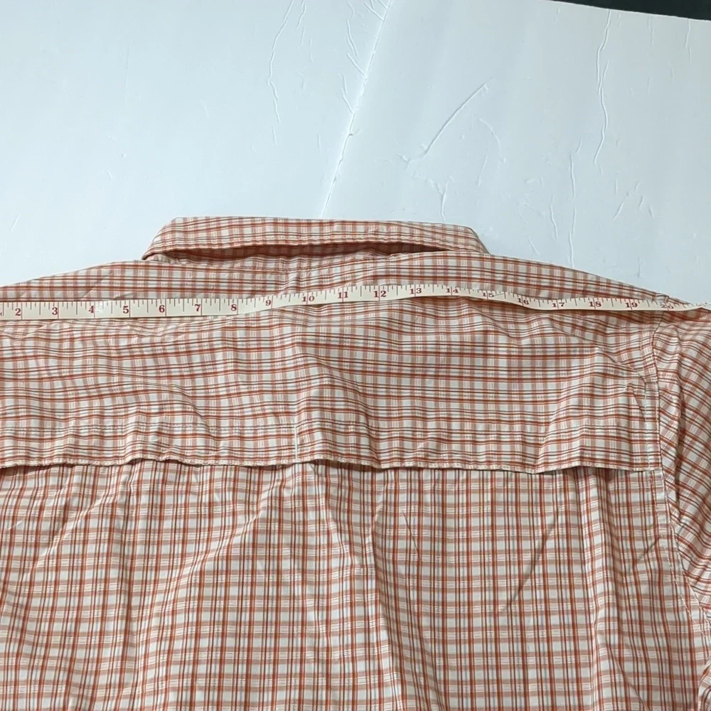 The North Face  Orange Plaid Long Sleeve Outdoor Shirt Men size XL